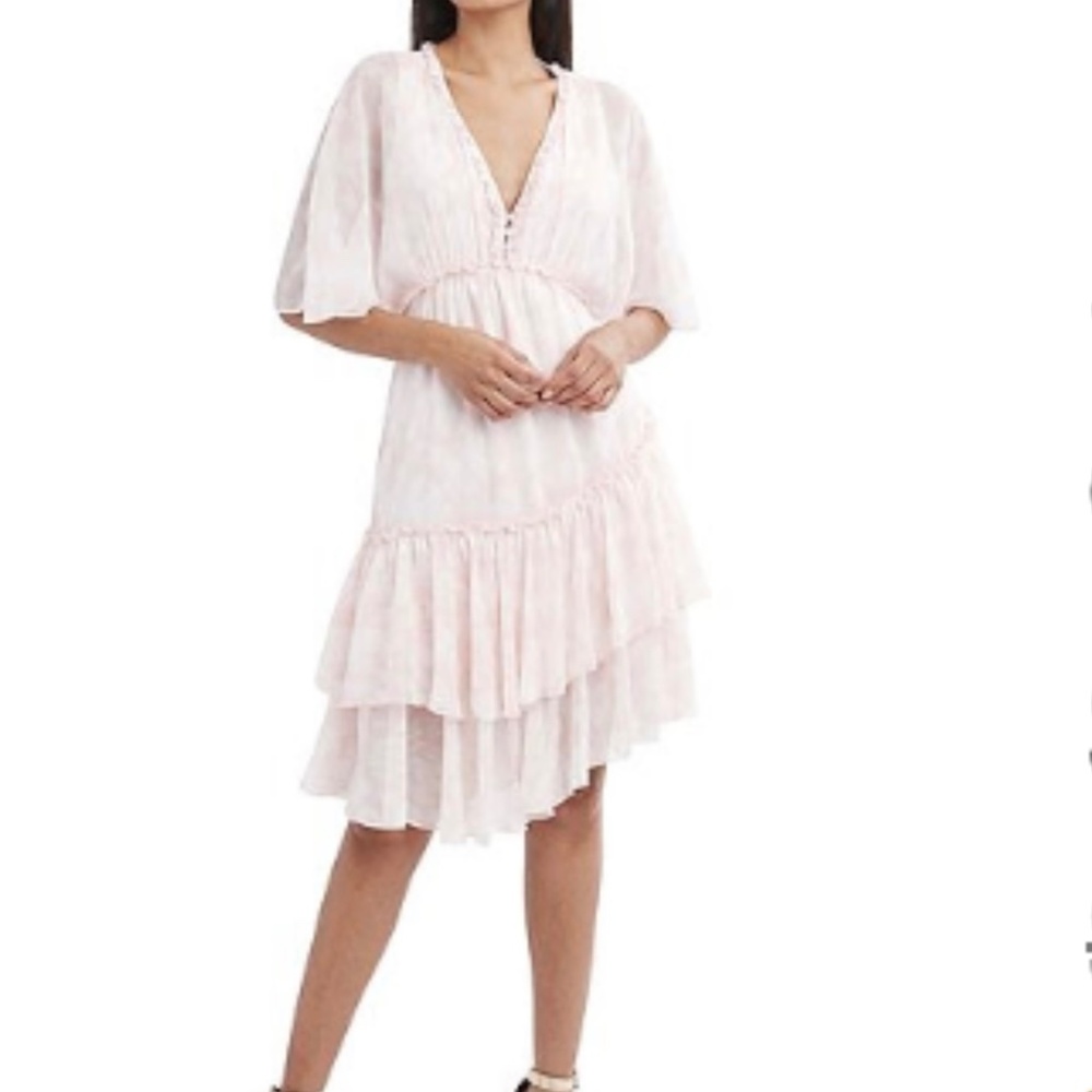 BCBG MaxAzaria day dress pink and white